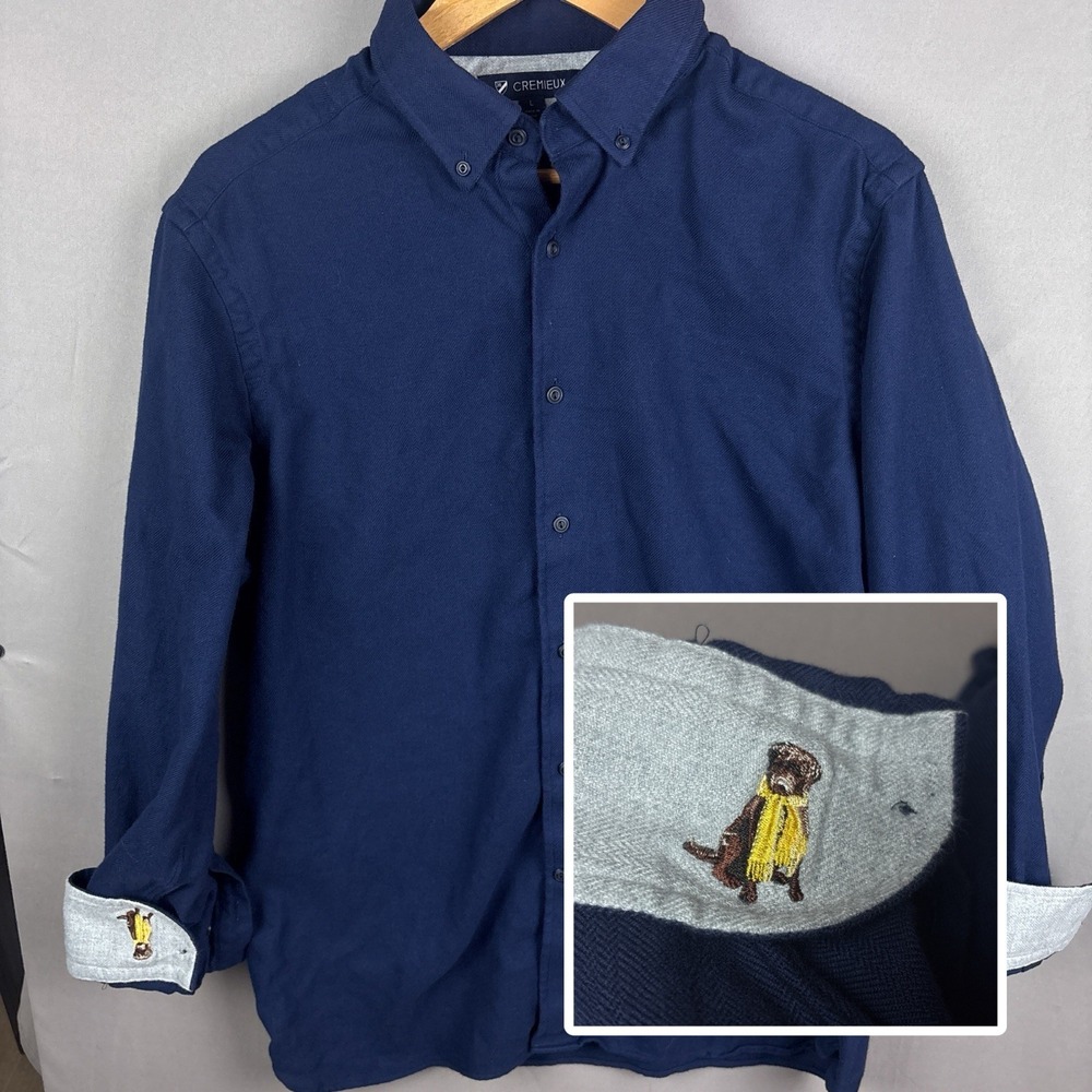 Cremieux Soft Knit Button Down Chevron Weave Shirt Men's Large